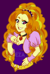 Size: 1511x2231 | Tagged: safe, artist:cerezapina, adagio dazzle, equestria girls, g4, my little pony equestria girls: rainbow rocks, breasts, chromatic aberration, cleavage, female, looking at you, smirk, solo, watermark
