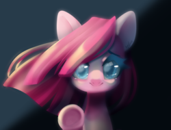 Size: 799x606 | Tagged: safe, artist:snow angel, pinkie pie, earth pony, pony, g4, female, looking at you, pinkamena diane pie, reaching, smiling, solo, teary eyes