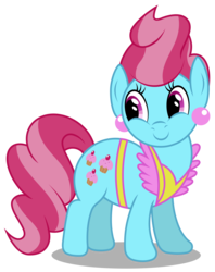 Size: 2374x3000 | Tagged: safe, artist:brony-works, cup cake, earth pony, pony, g4, apron, clothes, cute, cute cake, ear piercing, earring, female, high res, jewelry, piercing, simple background, smiling, solo, standing, transparent background, vector