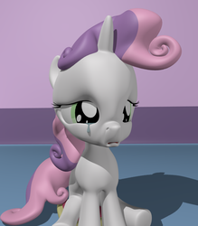 Size: 700x800 | Tagged: safe, artist:blackoakshield, sweetie belle, g4, 3d, crying, female, solo