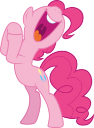 Size: 6429x8676 | Tagged: safe, artist:pink1ejack, pinkie pie, earth pony, pony, g4, season 7, absurd resolution, bipedal, female, open mouth, simple background, solo, transparent background, vector