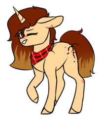 Size: 311x372 | Tagged: safe, artist:twinkepaint, oc, oc only, pony, unicorn, female, mare, one eye closed, raised hoof, simple background, solo, transparent background, wink