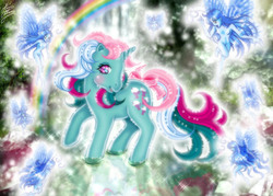 Size: 794x567 | Tagged: safe, artist:marco albiero, fizzy, fairy, pony, twinkle eyed pony, unicorn, g1, rainbow