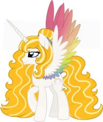 Size: 800x943 | Tagged: safe, artist:tambelon, oc, oc only, oc:iridia, alicorn, pony, alicorn oc, colored wings, colored wingtips, female, goddess, mare, multicolored wings, simple background, solo, transparent background