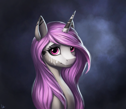 Size: 2702x2345 | Tagged: safe, artist:l1nkoln, oc, oc only, pony, unicorn, bust, female, high res, mare, portrait, solo