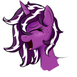 Size: 2800x2800 | Tagged: safe, artist:vulsegardt, oc, oc only, oc:vulsegardt, pony, eyes closed, female, freckles, high res, mare, open mouth, simple background, solo, transparent background