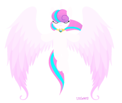 Size: 1036x876 | Tagged: safe, artist:little903, princess flurry heart, alicorn, pony, g4, eyes closed, female, older, simple background, solo, spread wings, transparent background