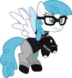 Size: 908x972 | Tagged: safe, artist:lightningbolt, derpibooru exclusive, part of a set, lightning bolt, white lightning, pegasus, pony, g4, .svg available, choker, clandestine industries, clothes, confused, emo, fall out boy, female, fingerless gloves, flying, glasses, gloves, jewelry, mare, minecraft, my chemical romance, necklace, panic! at the disco, pants, shirt, show accurate, simple background, socks, solo, spiked choker, spread wings, svg, t-shirt, transparent background, undershirt, vector, wings, wristband