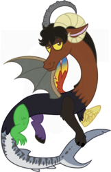 Size: 677x1042 | Tagged: safe, artist:tambelon, oc, oc only, oc:benequus, draconequus, male, ponysona, solo