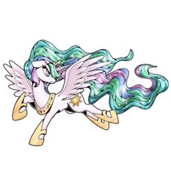 Size: 1024x1024 | Tagged: safe, artist:ponedraws, princess celestia, alicorn, pony, g4, angry, crown, female, flying, jewelry, mare, peytral, regalia, simple background, solo, white background