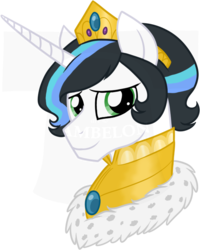 Size: 593x741 | Tagged: safe, artist:tambelon, oc, oc only, oc:prince eclipse, pony, unicorn, bust, jewelry, male, offspring, parent:good king sombra, parent:king sombra, parent:princess celestia, parents:celestibra, royalty, simple background, solo, stallion, tiara, transparent background, watermark