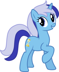 Size: 3001x3638 | Tagged: safe, artist:cloudy glow, artist:parclytaxel, minuette, pony, unicorn, g4, female, grin, high res, looking back, mare, raised hoof, simple background, smiling, solo, transparent background, vector