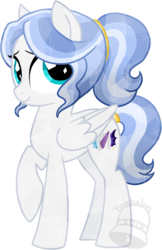 Size: 594x916 | Tagged: safe, artist:tambelon, oc, oc only, oc:lapis lazuli, crystal pony, pegasus, pony, female, mare, next generation, offspring, parent:king sombra, parent:oc:opalescent pearl, parents:canon x oc, simple background, solo, transparent background