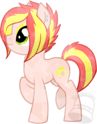 Size: 468x600 | Tagged: safe, artist:tambelon, oc, oc only, oc:pink sugar lemonade, crystal pony, pony, female, mare, piercing, solo