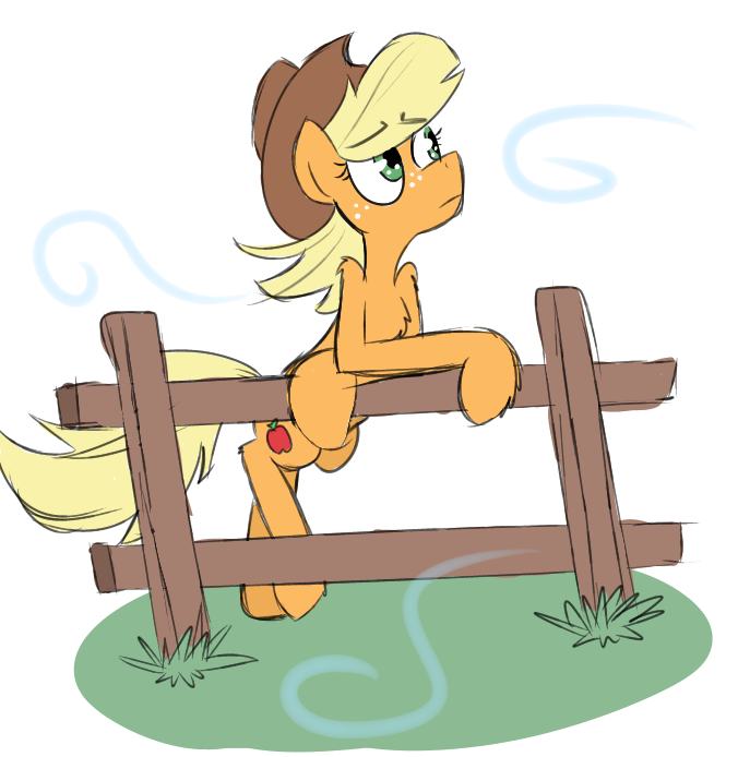 Safe Artist Provolonepone Applejack Pony Female Fence