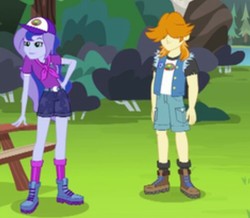 Size: 503x439 | Tagged: safe, screencap, princess luna, valhallen, vice principal luna, equestria girls, g4, my little pony equestria girls: legend of everfree, boots, camp everfree outfits, cap, clothes, cropped, hat, jacket, shorts, socks