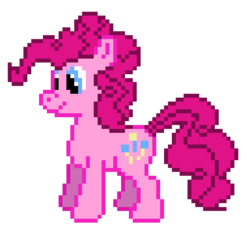 Size: 2048x2048 | Tagged: safe, artist:letterbomb, derpibooru exclusive, pinkie pie, earth pony, pony, g4, female, high res, pixel art, ponk, retro, smiling, solo