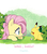 Size: 900x1020 | Tagged: safe, artist:ichigochichi, fluttershy, pegasus, pikachu, pony, g4, crossover, cute, duo, eye, eye contact, female, happy, heart eyes, looking at each other, mare, pokémon, profile, prone, shyabetes, smiling, wingding eyes