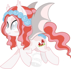 Size: 650x632 | Tagged: safe, artist:tambelon, oc, oc only, bat pony, pony, female, obtrusive watermark, solo, watermark