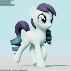Size: 1024x1024 | Tagged: safe, artist:therealdjthed, coloratura, earth pony, pony, g4, 3d, 3d model, animated, blender, blender cycles, blinking, cute, cycles render, female, gif, mare, model:djthed, perfect loop, rara, rarabetes, solo, trot cycle, trotting, walk cycle, walking