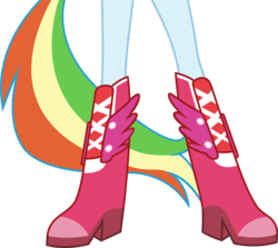 Size: 2999x2678 | Tagged: safe, rainbow dash, equestria girls, g4, boots, boots shot, fall formal outfits, high heel boots, high res, legs, pictures of legs, ponytail, simple background, solo, transparent background, wings
