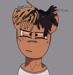 Size: 2377x2448 | Tagged: safe, artist:asticle32, oc, oc only, oc:xxxtentacion, high res, male, rapper, solo, trap, trap (music), xxxtentacion