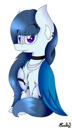 Size: 565x997 | Tagged: safe, artist:kawurin, oc, oc only, pegasus, pony, female, fluffy, mare, simple background, sitting, solo, white background