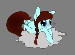 Size: 1500x1100 | Tagged: safe, artist:epicguitar23, oc, oc only, pegasus, pony, base used, cloud, female, mare, prone, simple background, solo