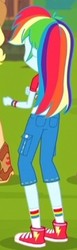 Size: 127x411 | Tagged: safe, screencap, rainbow dash, equestria girls, g4, my little pony equestria girls: legend of everfree, converse, cropped, female, rear view, shoes, solo