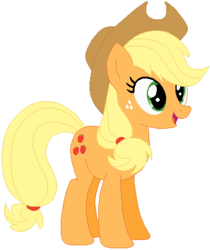 Size: 359x427 | Tagged: safe, artist:ra1nb0wk1tty, artist:selenaede, applejack, earth pony, pony, g4, female, freckles, mare, open mouth, simple background, solo, white background