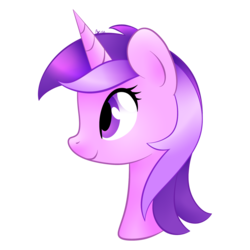 Size: 1280x1280 | Tagged: safe, artist:orcakisses, part of a set, amethyst star, sparkler, pony, unicorn, g4, bust, female, portrait, profile, simple background, smiling, solo, transparent background