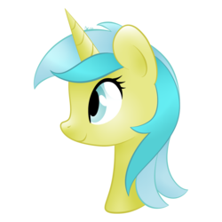 Size: 1280x1280 | Tagged: safe, artist:orcakisses, part of a set, lemony gem, pony, unicorn, g4, bust, portrait, profile, simple background, smiling, solo, transparent background