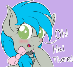 Size: 615x568 | Tagged: safe, artist:laptopbrony, oc, oc only, oc:darcy sinclair, blushing, collar, cute, dialogue, looking at you, solo