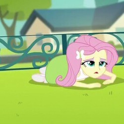 Size: 266x265 | Tagged: safe, screencap, fluttershy, equestria girls, g4, my little pony equestria girls: friendship games, clothes, female, skirt, solo, tank top
