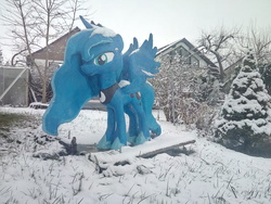 Size: 4608x3456 | Tagged: safe, artist:znegil, princess luna, alicorn, pony, g4, craft, high res, irl, papercraft, photo, sculpture, solo, statue, traditional art