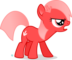 Size: 2200x1847 | Tagged: safe, artist:arifproject, oc, oc only, oc:downvote, earth pony, pony, derpibooru, g4, angry, derpibooru ponified, female, filly, hairclip, meta, open mouth, ponified, simple background, solo, transparent background, vector