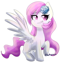 Size: 1024x1024 | Tagged: safe, artist:slasharu, oc, oc only, oc:leafy, pegasus, pony, female, mare, one wing out, raised hoof, simple background, solo, transparent background