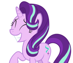 Size: 7416x6448 | Tagged: safe, artist:linormusicbeatpone, starlight glimmer, pony, unicorn, celestial advice, g4, absurd resolution, female, raised hoof, simple background, smiling, solo, transparent background, updated, vector