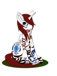 Size: 1500x2000 | Tagged: safe, artist:lelazybeamy, oc, oc only, oc:miles, alicorn, pony, alicorn oc, bindings, bodypaint, braid, cute, looking at you, male, simple background, sitting, solo, stallion, transparent background, tribal