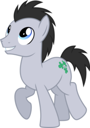 Size: 2100x3000 | Tagged: safe, artist:chainchomp2, lucky clover, earth pony, pony, g4, .svg available, cutie mark, grin, high res, male, simple background, smiling, solo, stallion, transparent background, trotting, vector