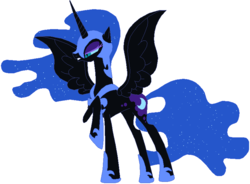 Size: 816x600 | Tagged: safe, artist:ra1nb0wk1tty, artist:selenaede, nightmare moon, alicorn, pony, g4, female, simple background, solo, white background