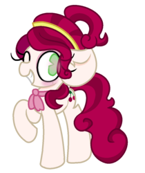 Size: 797x947 | Tagged: safe, artist:thefanficfanpony, cherry jubilee, earth pony, pony, g4, cute, female, jubibetes, raised hoof, simple background, solo, transparent background
