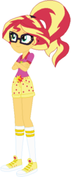 Size: 239x592 | Tagged: safe, artist:ra1nb0wk1tty, sunset shimmer, equestria girls, g4, camp everfree outfits, clothes swap, converse, female, glasses, shoes, sneakers, solo