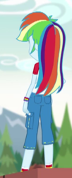 Size: 151x369 | Tagged: safe, screencap, rainbow dash, equestria girls, g4, my little pony equestria girls: legend of everfree, cropped, female, rear view, solo