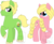 Size: 740x600 | Tagged: safe, artist:tambelon, oc, oc only, oc:hard cider, oc:pink lady, earth pony, pony, brother and sister, female, magical lesbian spawn, male, mare, next generation, offspring, parent:applejack, parent:rainbow dash, parents:appledash, siblings, simple background, stallion, transparent background, watermark