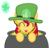 Size: 509x491 | Tagged: safe, artist:comfydove, artist:heartwarmer-mlp, artist:lil-lovey, sunset shimmer, pony, unicorn, g4, bowtie, clover, cute, eyes closed, female, four leaf clover, glowing horn, hat, horn, levitation, magic, mare, open mouth, open smile, pot of gold, saint patrick's day, shimmerbetes, smiling, solo, telekinesis