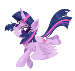 Size: 3194x3022 | Tagged: safe, artist:peachesandcreamated, twilight sparkle, alicorn, pony, g4, female, flying, high res, mare, simple background, smiling, solo, transparent background, twilight sparkle (alicorn)