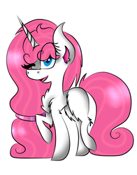 Size: 939x1200 | Tagged: safe, artist:kawurin, oc, oc only, oc:pink lovely neko, pony, unicorn, female, mare, raised hoof, simple background, solo, white background