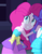 Size: 356x457 | Tagged: safe, pinkie pie, rarity, equestria girls, g4, my little pony equestria girls, balloon, bracelet, fall formal outfits, hand on shoulder, jewelry, scared, sparkles