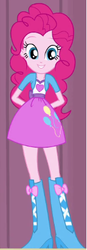 Size: 148x423 | Tagged: safe, pinkie pie, equestria girls, g4, my little pony equestria girls, balloon, boots, bracelet, clothes, cute, hands behind back, high heel boots, jewelry, looking at you, skirt
